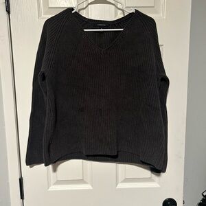 Lands' End Charcoal V-Neck Sweater